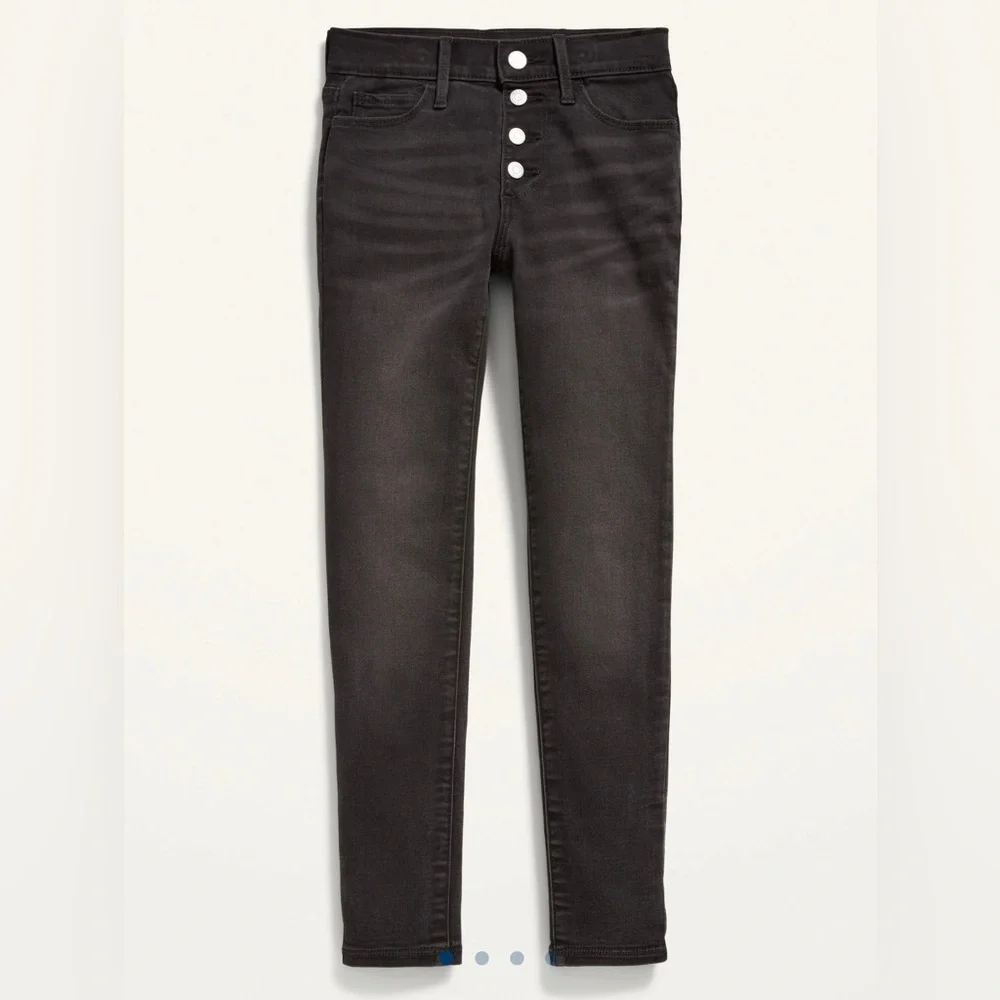 Old Navy High-Waisted Rockstar Super Skinny Button-Fly Black Jeggings Size 8